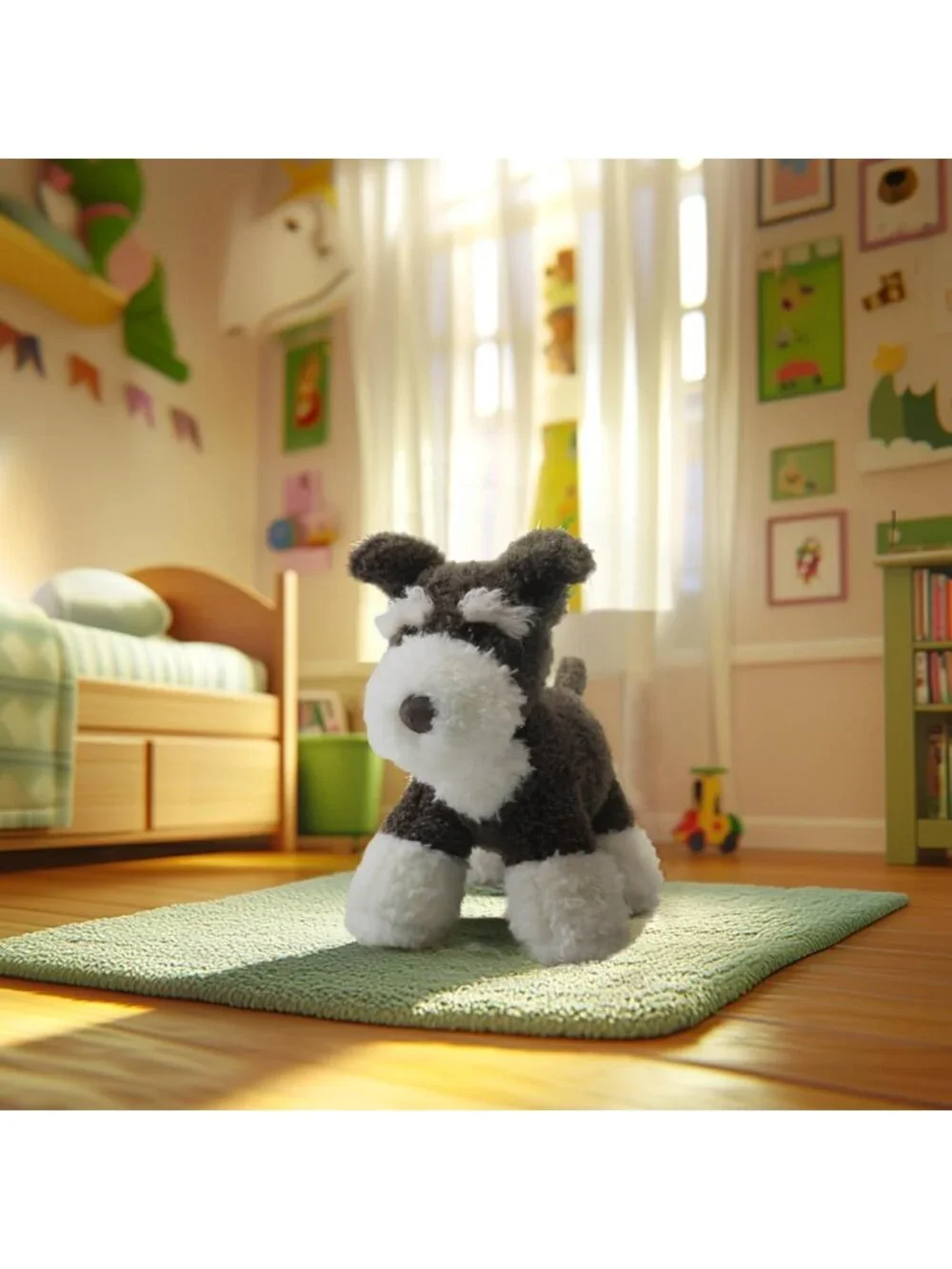 Adorable 10-Inch Soft Plush Schnauzer Dog Stuffed Animal Toy - Cuddly Gift